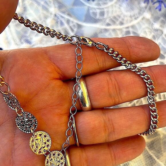 Gold Medallion Choker Necklace - Picture 4 of 5